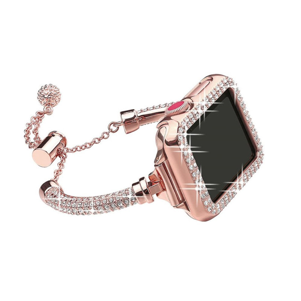 Vildt Sejt Metal Og Rhinsten Rem passer til Apple Watch Series 7 41mm