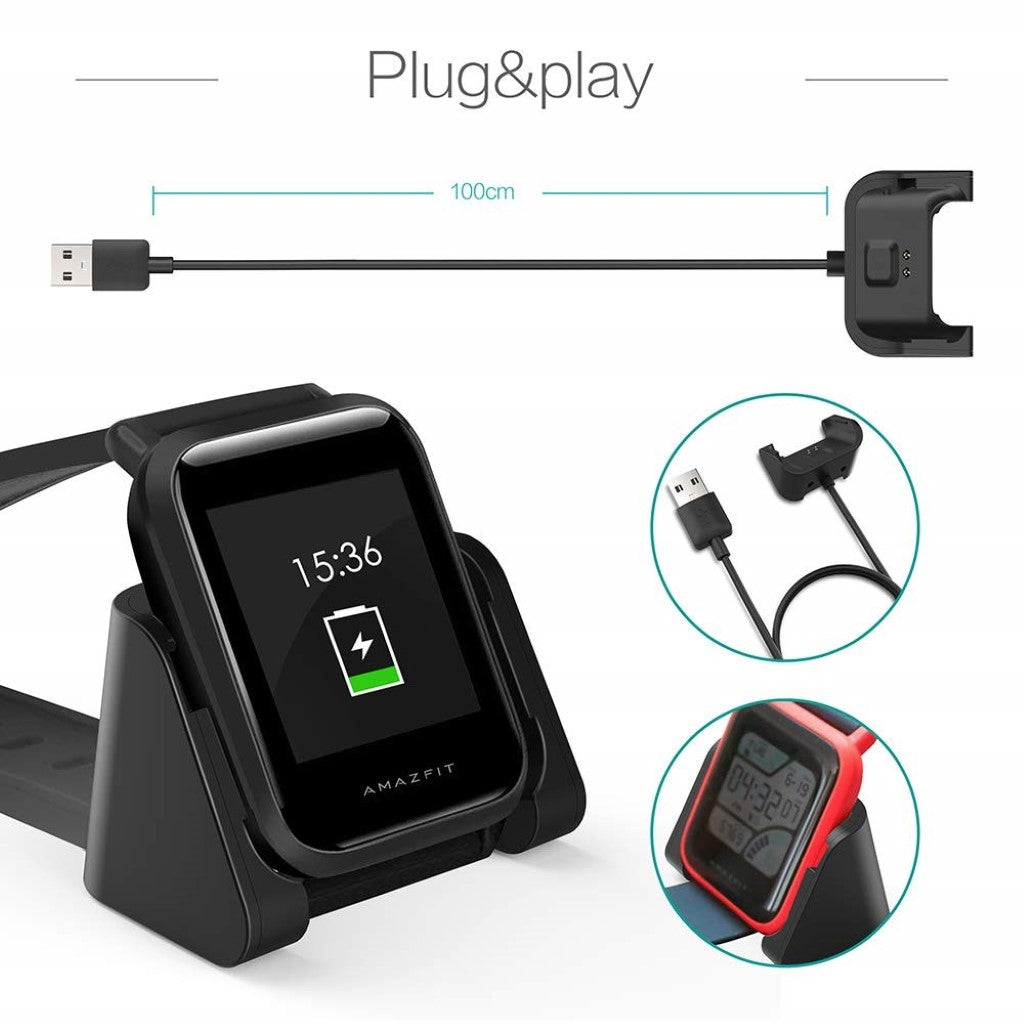 Plastik Ladestation passer til Amazfit Bip Lite / Amazfit Bip 1