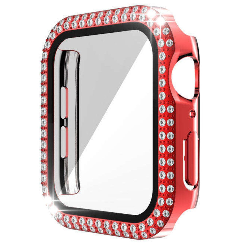 Fint Universal Cover med Skærmbeskytter i Rhinsten og Glas passer til Apple Smartwatch